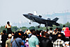 A U.S. Air Force F-35B fighter jet performs a special flight during the Osan Air Power Days event at Osan Air Base in Pyeongtaek, Gyeonggi, on May 11. [YONHAP]
