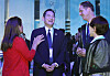 Samsung Electronics Executive Chairman Lee Jae-yong, second from left, networks with participants at a reception for Busan's World Expo 2030 held in Paris in June. [YONHAP]