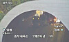 A still from surveillance camera footage shows a truck colliding with two other trucks at Goryeong Tunnel 2 on the Jungbu Naeryuk Expressway on Nov. 18. [SCREEN CAPTURE]