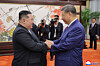 A photo released by the official North Korean Central News Agency (KCNA) shows China's president Xi Jinping, right, shaking hands with North Korean leader Kim Jong-un during a meeting at the Great Hall of the People in Beijing, China on Sept. 4. [EPA/YONHAP]