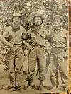 Mehmet Ziya Ozturk, center, in a photo taken during the Korean War. Ozturk was a communications officer for the Turkish brigade and arrived in October 1952 at the age of 21. [MEHMET ZIYA OZTURK]