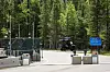 A security gate and fence outside the site of the Group of 7 Leaders meeting that takes place from June 15 to 17, is pictured in Kananaskis, Alberta, on June 2. [AP/YONHAP]