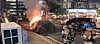 Firefighters work to extinguish a blaze that broke out from a Tesla on a road in Yongin, Gyeonggi. [NEWS1]