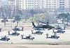 U.S. Forces Korea helicopters are seen at Camp Humphreys in Pyeongtaek, Gyeonggi, on April 9. [YONHAP]