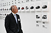 Hyundai Motor Group Executive Chair Euisun Chung tours an exhibition marking Kia's history at its 80th anniversary ceremony event in Yongin, Gyeonggi, on Dec. 5. [KIA]