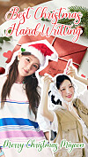 The winning fan art celebrating Miyeon's selection as the “artist whose handwriting K-pop fans would most like to see on their Christmas cards” [PICNIC]