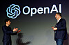 ARM CEO Rene Haas and OpenAI CEO Sam Altman attend an event to pitch AI for businesses in Tokyo, Japan, on Feb. 3. [REUTERS/YONHAP]