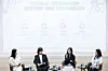 From left, film journalist Lee Eun-seon, director Lim Sun-ae, actor Leafy Kwon and intimacy coordinator Kwon Bo-ram participate in a forum about intimacy coordinators during the Jeonju International Film Festival on May 2. [THE CENTER FOR GENDER EQUALITY IN KOREAN FILMS DEUNDEUN]