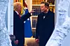 U.S. President Donald Trump and Elon Musk speak before departing the White House on his way to his South Florida home in Mar-a-Lago in Florida on March 14. [AFP/YONHAP]
