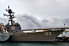 The U.S. Navy warship USS Sampson docks at the Amador International Cruise Terminal in Panama City on Aug. 30. [AFP/YONHAP]