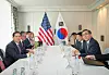 This file photo, provided by Seoul's Ministry of Foreign Affairs, shows South Korean Foreign Minister Cho Tae-yul, center right, and U.S. Secretary of State Marco Rubio, center left, holding talks on the margins of an international security conference in Munich, Germany, on Feb. 15. [MINISTRY OF FOREIGN AFFAIRS]