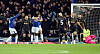 Wolverhapton Wanderers, in black, react during a Premier League match against Everton at Goodison Park in Liverpool, England on Wednesday. [REUTERS/YONHAP]