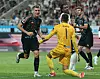 Bayern Munich's Gabriel Vidovic, left, celebrates scoring a goal during a Coupang Play Series match against Tottenham Hotspur at Seoul World Cup Stadium in western Seoul on Saturday. [NEWS1]