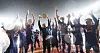 Ulsan HD celebrate winning the 2024 K League 1 title after their 2-1 win over Gangwon FC at Ulsan Stadium in Ulsan on Friday. [YONHAP]