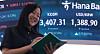 The Kospi is seen closing at 3,407.31 points, up 11.77 points, or 0.35 percent, from the previous trading day, at a Hana Bank dealing room in central Seoul on Sept. 15. [YONHAP]