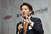 Reform Party presidential candidate Lee Jun-seok speaks during a special election spotlight dialogue hosted by the American Chamber of Commerce in Korea (Amcham) at the Grand Hyatt Seoul on May 22. [YONHAP]
