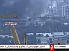 This frame grab from a video released by Iran state TV shows the the network building on fire after an Israeli drone attack, June 16, in Tehran, Iran. [AP/YONHAP]