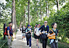 International students from Yonsei University's Korean Language Institute walk beneath Metasequoia trees in Haneul Park in Mapo District in western Seoul on June 18. [PARK SANG-MOON]