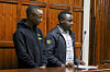 Alex Mutua Kithuka, left, and Albunus Mutinda Nzioki who were arrested in connection with the murder of British national Campbell Scott, appear at Milimani Law Court in Nairobi, Kenya, on March 3. [AP/YONHAP]