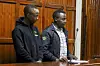 Alex Mutua Kithuka, left, and Albunus Mutinda Nzioki who were arrested in connection with the murder of British national Campbell Scott, appear at Milimani Law Court in Nairobi, Kenya, on March 3. [AP/YONHAP]