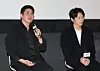 Director Chae Soo-eung, left, speaks alongside actor Jo Bok-rae during an interactive cinema showcase held in Yongsan District, central Seoul, on Dec. 9. [YONHAP]