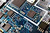 Semiconductor chips are seen on a circuit board of a computer in this illustration picture taken Feb. 25, 2022. [REUTERS/YONHAP]