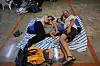 Israelis take shelter in a parking garage during a missile alert from Iran, in Tel Aviv, Israel, early June 17. [AP/YONHAP]