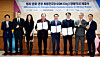 Incheon Mayor Yoo Jeong-bok poses for a photo after signing a memorandum of understanding during a ceremony for the Cheongna Culture Contents Complex, also called I-CON City, at Incheon City Hall on Jan. 21, 2026. From left, fourth, are Richard C. Kessler, chairman of The Kessler Collection; Yoo; and Kang Oh-soon, head of regional balance at the Korea Land and Housing Corporation. [INCHEON FREE ECONOMIC ZONE]