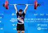 Korean weightlifter Jung A-ram competes in the women's 87-kilogram divison at the Hangzhou Asian Games held at Xiaoshan Sports Centre Gymnasium in Hangzhou, China on Friday. [XINHUA/YONHAP]