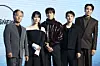 The cast of Disney+'s series ″The Manipulated″ poses for photos during the show's press conference held at the Conrad Seoul hotel in western Seoul on Nov. 3. From left are actors Kim Jong-soo, Jo Yoon-su, Ji Chang-wook, Doh Kyung-soo and Lee Kwang-soo. [YONHAP]