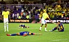 Ulsan HD, in blue, react after losing a Club World Cup match against the Mamelodi Sundowns at Inter&Co Stadium in in Orlando, Florida, on June 17. [AFP/YONHAP]