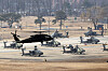 A UH-60 Blackhawk helicopter takes off from Camp Humphreys in Pyeongtaek, Gyeonggi, during joint Korea-U.S. Freedom Shield military exercise on March 10. [YONHAP]