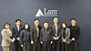 Fifth from left, Kang Kyung-sung, president of the Korea Trade-Investment Promotion Agency (Kotra), and Lam Research Korea CEO Park Joon-hong, fourth from left, and other officials take a commemorative photo at Lam Research Korea's office in Yongin, Gyeonggi, on Feb. 7. [KOTRA]