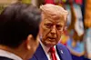 President Lee Jae Myung listens to remarks by U.S. President Donald Trump during a Korea-U.S. summit at the White House in Washington on Aug. 28. [JOINT PRESS CORPS]
