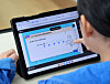 A student studies math using a digital textbook during a demonstration class at an elementary school in Chuncheon, Gangwon, on May 7. [YONHAP]