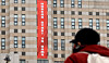 A banner reading ″Victory will be ours″ in Russian is seen hanging from the building of the Russian Embassy in Korea in Jung District, central Seoul, on Feb. 22. [NEWS1]