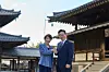President Lee Jae Myung, right, and Japanese Prime Minister Sanae Takaichi pose for a commemorative photo at Horyu-ji, an ancient Buddhist temple, in Nara, Japan, on Jan. 14. [JOINT PRESS CORPS]