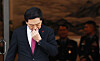 People Power Party leader Kim Gi-hyeon at the Seoul Air Base in Gyeonggi, on Monday to see President Yoon Suk Yeol depart for the Netherlands. [YONHAP]