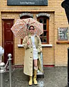 Actor Ki Eun-se poses for a photo in Seoul, sporting rainy gear in an Instagram post uploaded on to her account in 2024. [INSTAGRAM/SCREEN CAPTURE]