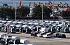 Export-bound cars are lined up at Pyeongtaek Port in Gyeonggi on Nov. 14. [YONHAP]