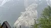 Mud and rocks slide down a mountain after a glacier partially collapsed covering most of the village of Blatten, Switzerland on May 28, in this screen grab taken from a handout video. [REUTERS/YONHAP]
