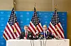 U.S. Secretary of the Treasury Scott Bessent and U.S. Trade Representative Jamieson Greer attend a news conference after trade talks with China, in Geneva, Switzerland, May 12, 2025. [REUTERS/YONHAP]