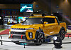 Concept vehicle of KG Mobility's Musso EV, its first electric pickup. The car, first unveiled at the Seoul Mobility Show 2023, is slated to debut in March. [NEWS1]