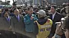 Paju Mayor Kim Kyung-il talks with the Families of Abductees to North Korea on Oct. 31, 2024, as the organization tries to fly anit-North Korea leaflets across the border in Paju, Gyeonggi. [JOONGANG ILBO]