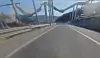 Bridge deck segments at an expressway construction site collapse in Cheonan, South Chungcheong on Feb. 25. [YONHAP]