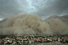 A giant dust storm approaches the Phoenix metro area as a monsoon storm pushes the dust into the air on Aug. 25, in Phoenix. [AP/YONHAP]