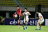 Gimcheon Sangmu forward Mo Jae-hyeon, left, controls the ball during a K League 1 match against Gangwon FC at Gimcheon Sports Complex in Gimcheon, North Gyeongsang on Aug. 9. [GIMCHEON SANGMU]
