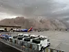 This photo provided by the City of Phoenix shows a towering cloud of dust at Phoenix Sky Harbor International Airport on Aug. 25. [AP/YONHAP]