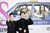 Actors Esom, left, and Ahn Jae-hong pose for photos during the press conference for 'Long Time No Sex' at CGV Yongsan in central Seoul on Wednesday. [NEWS1]