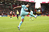 Wolverhampton Wanderers' Hwang Hee-chan rues a missed chance during a Premier League match against Bournemouth at the Vitality Stadium in Bournemouth, England on Saturday.  [AP/YONHAP]
